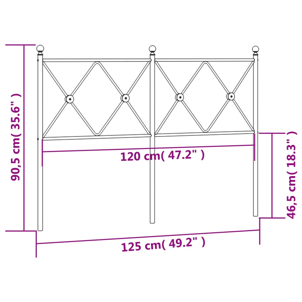 Metal Replace Headboard White 120cm