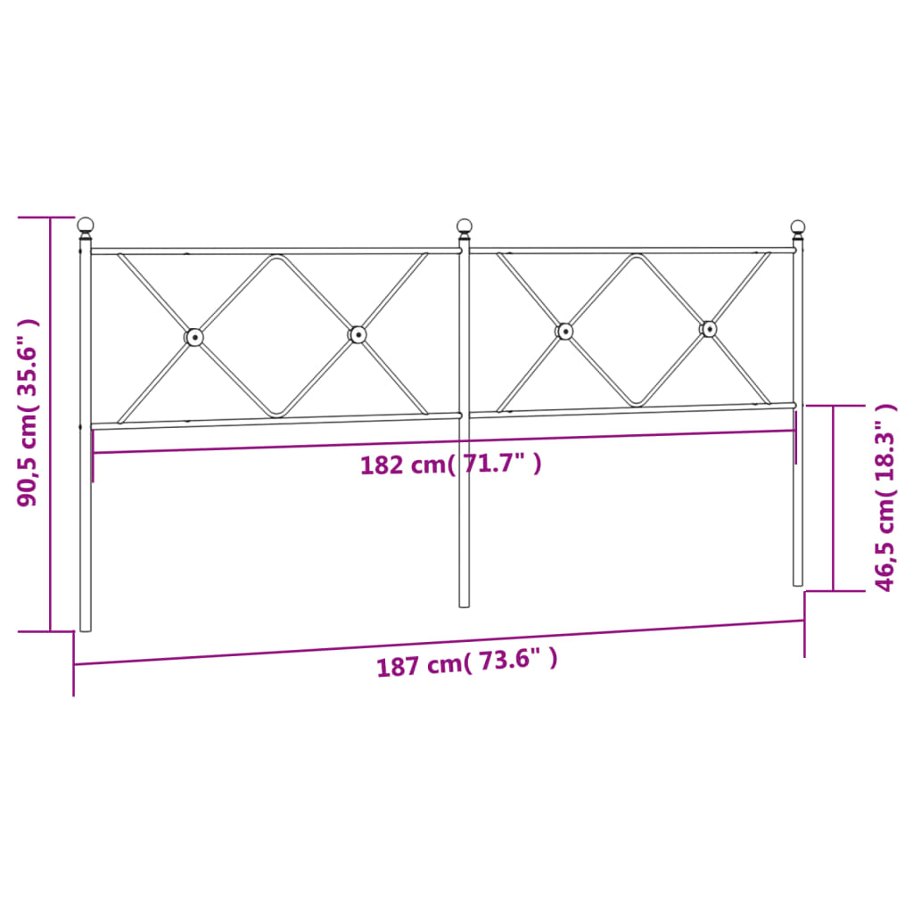 Metal Replace Headboard White 180cm