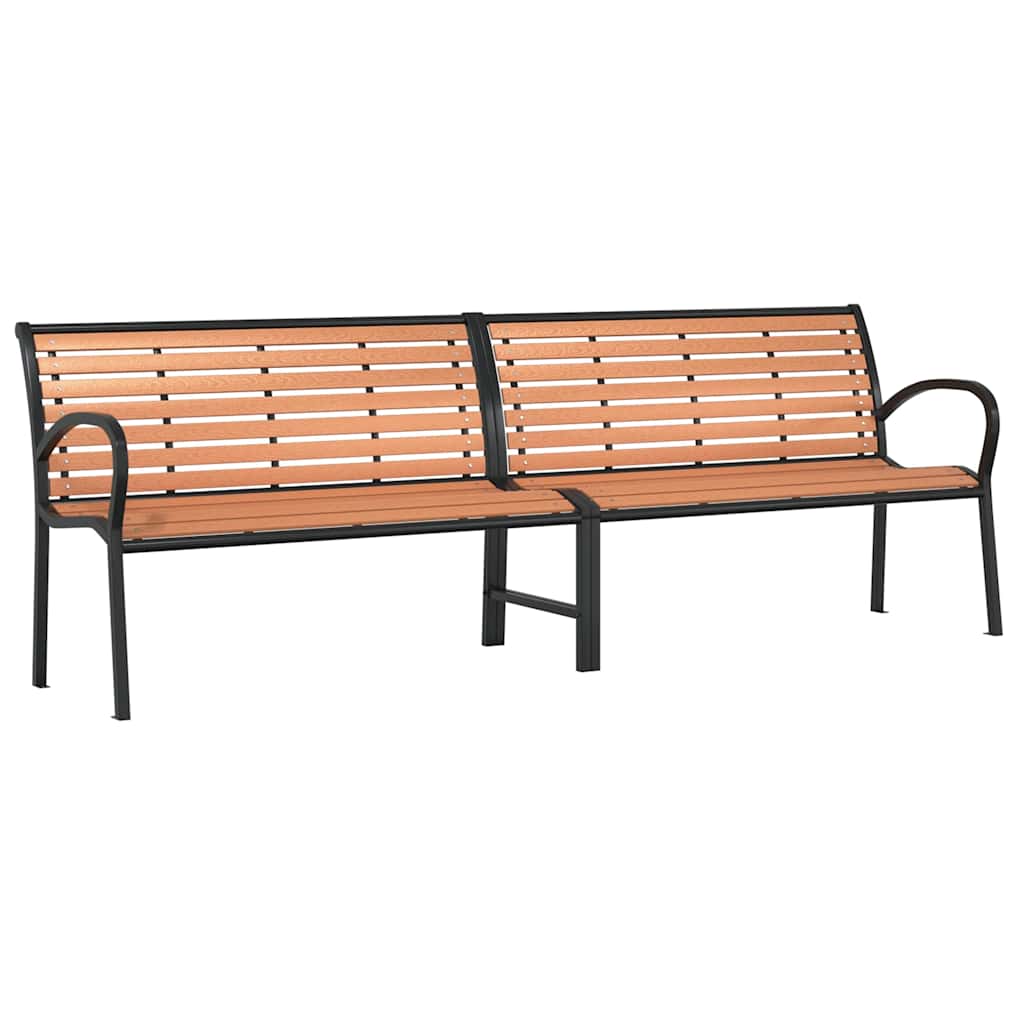 Garden Bench Brown 231 cm Wood and Powder-coated Steel