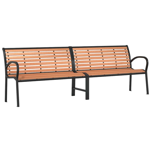 Garden Bench Brown 231 cm Wood and Powder-coated Steel