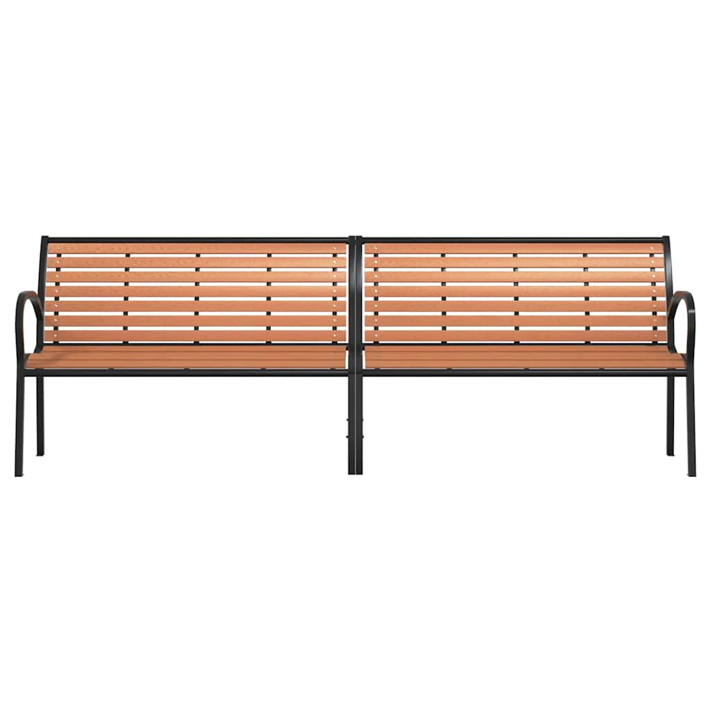 Garden Bench Brown 231 cm Wood and Powder-coated Steel