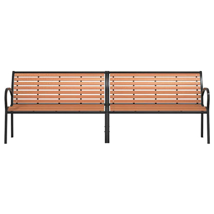 Garden Bench Brown 231 cm Wood and Powder-coated Steel