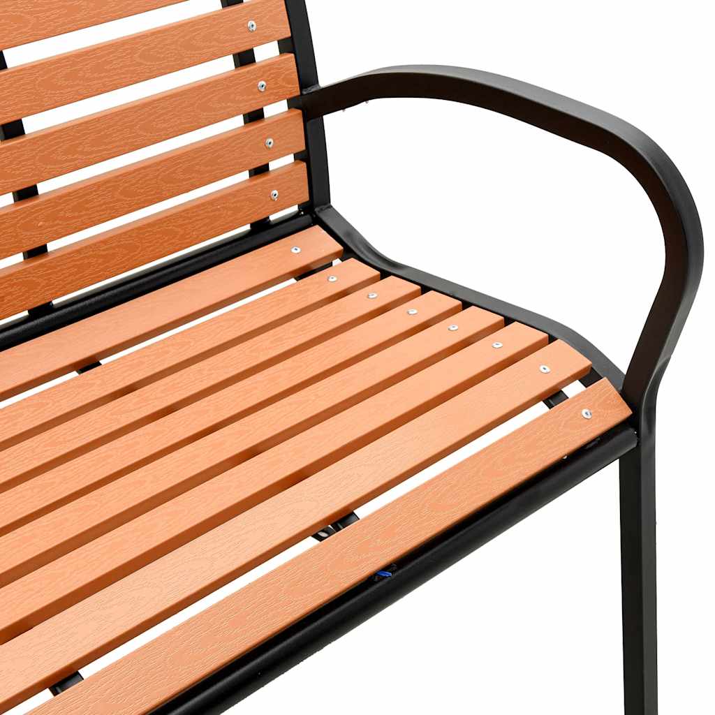 Garden Bench Brown 231 cm Wood and Powder-coated Steel