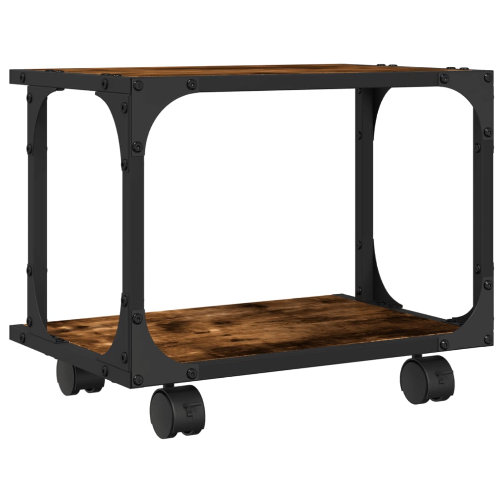 Printer Stand 2-Tier Smoked Oak 41x28x33.5 cm Engineered Wood