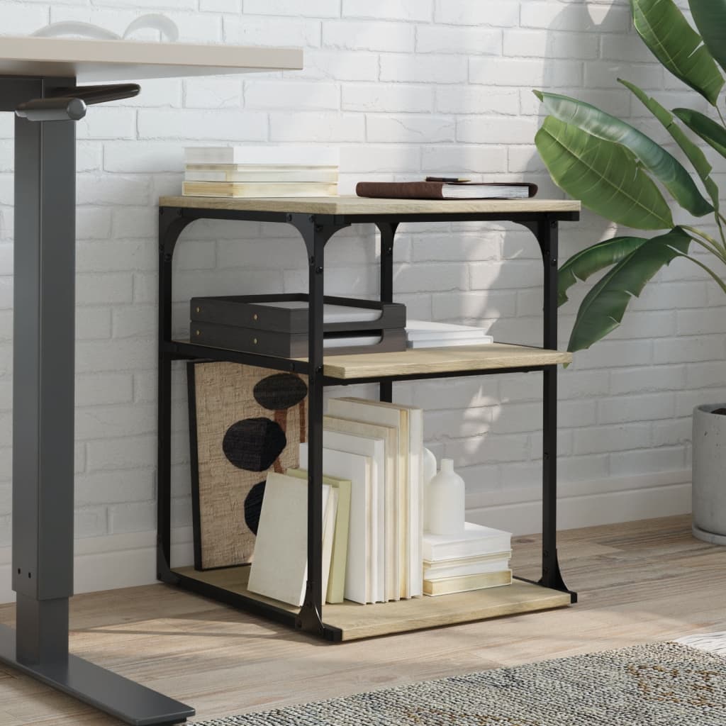 Printer Stand 3-Tier Sonoma Oak 43x48x64 cm Engineered Wood