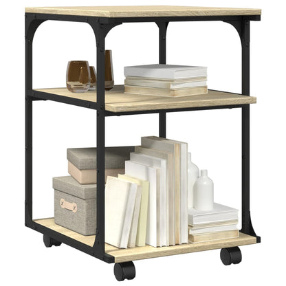Printer Stand 3-Tier Sonoma Oak 43x48x64 cm Engineered Wood