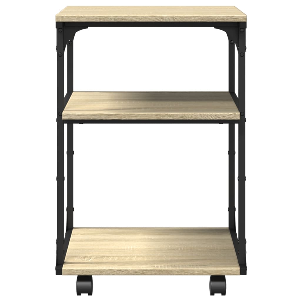 Printer Stand 3-Tier Sonoma Oak 43x48x64 cm Engineered Wood