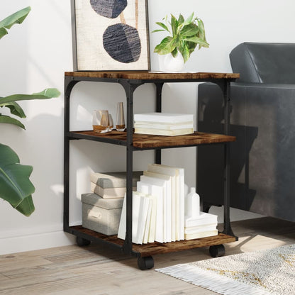 Printer Stand 3-Tier Smoked Oak 43x48x64 cm Engineered Wood