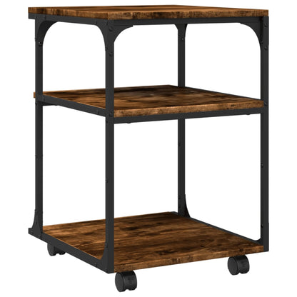 Printer Stand 3-Tier Smoked Oak 43x48x64 cm Engineered Wood