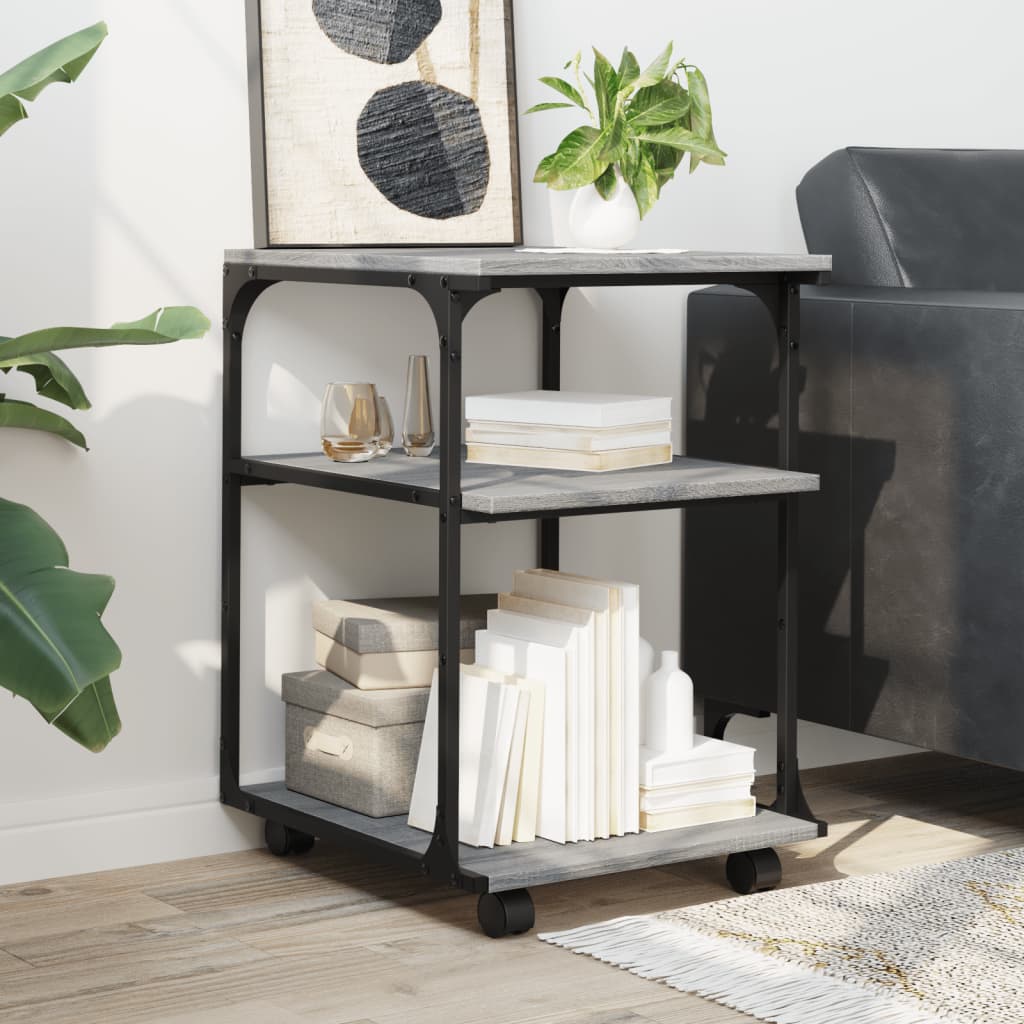 Printer Stand 3-Tier Grey Sonoma 43x48x64 cm Engineered Wood