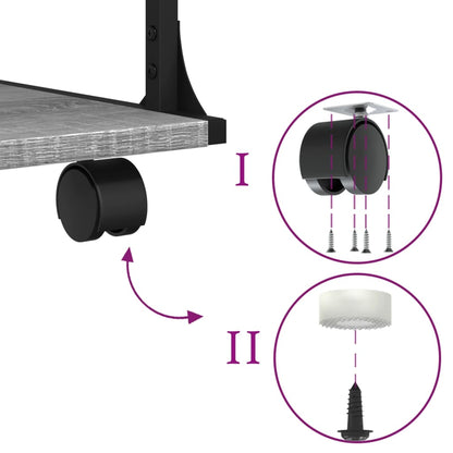 Printer Stand 3-Tier Grey Sonoma 43x48x64 cm Engineered Wood