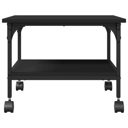 Printer Stand 2-Tier Black 50x40x38 cm Engineered Wood