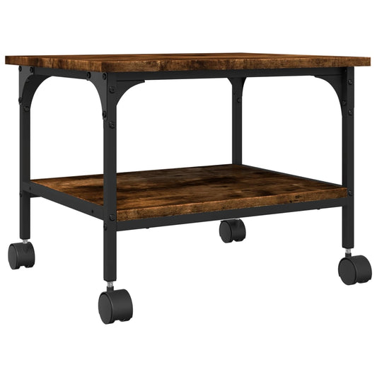 Printer Stand 2-Tier Smoked Oak 50x40x38 cm Engineered Wood