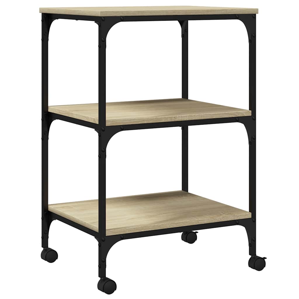 Printer Stand 3-Tier Sonoma Oak 50x41x75 cm Engineered Wood