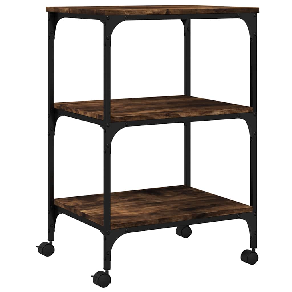 Printer Stand 3-Tier Smoked Oak 50x41x75 cm Engineered Wood
