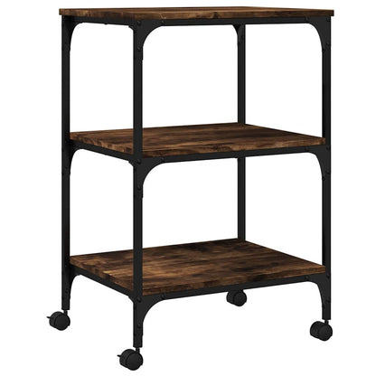Printer Stand 3-Tier Smoked Oak 50x41x75 cm Engineered Wood