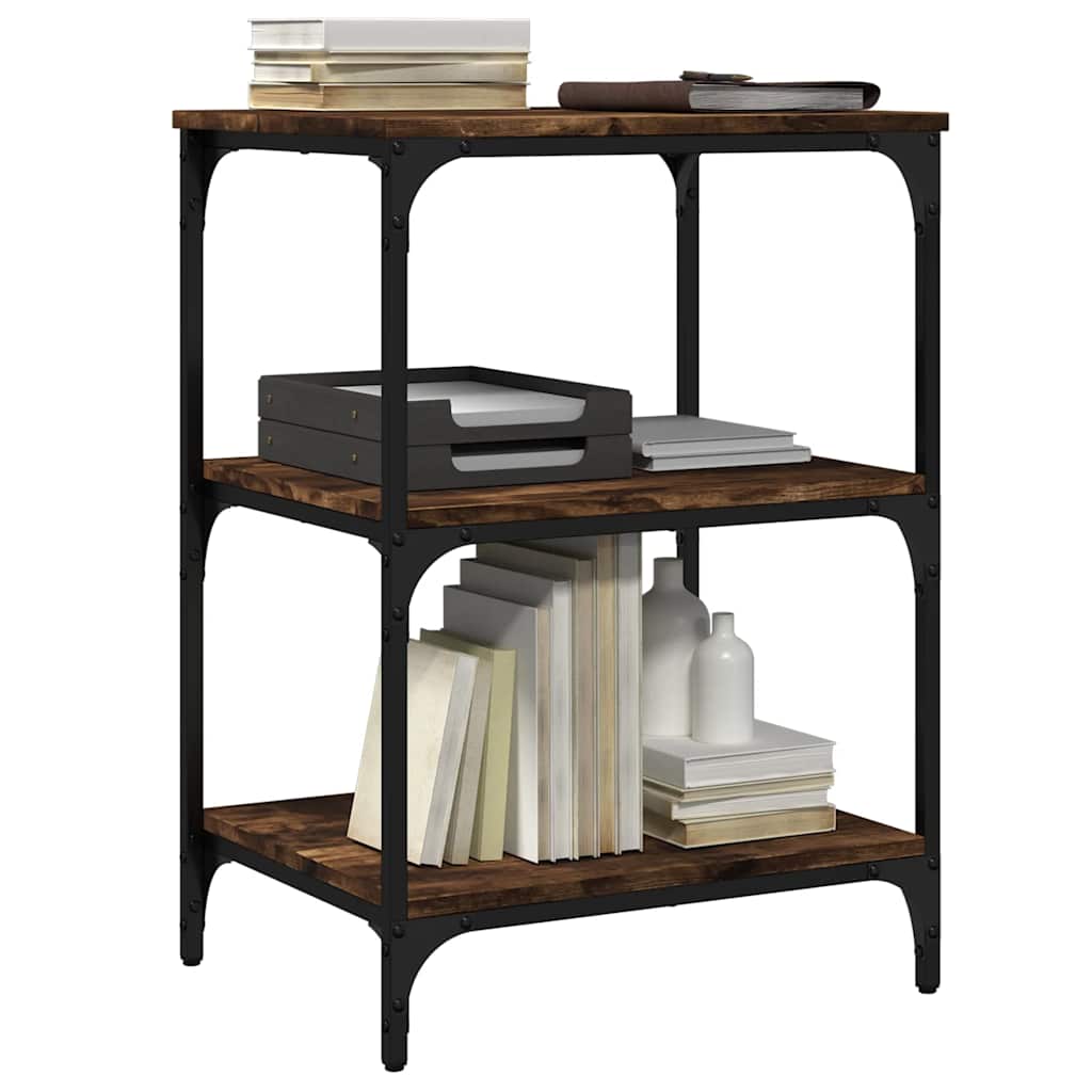 Printer Stand 3-Tier Smoked Oak 50x41x75 cm Engineered Wood