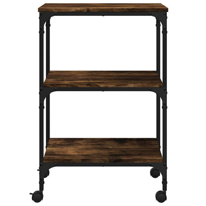 Printer Stand 3-Tier Smoked Oak 50x41x75 cm Engineered Wood