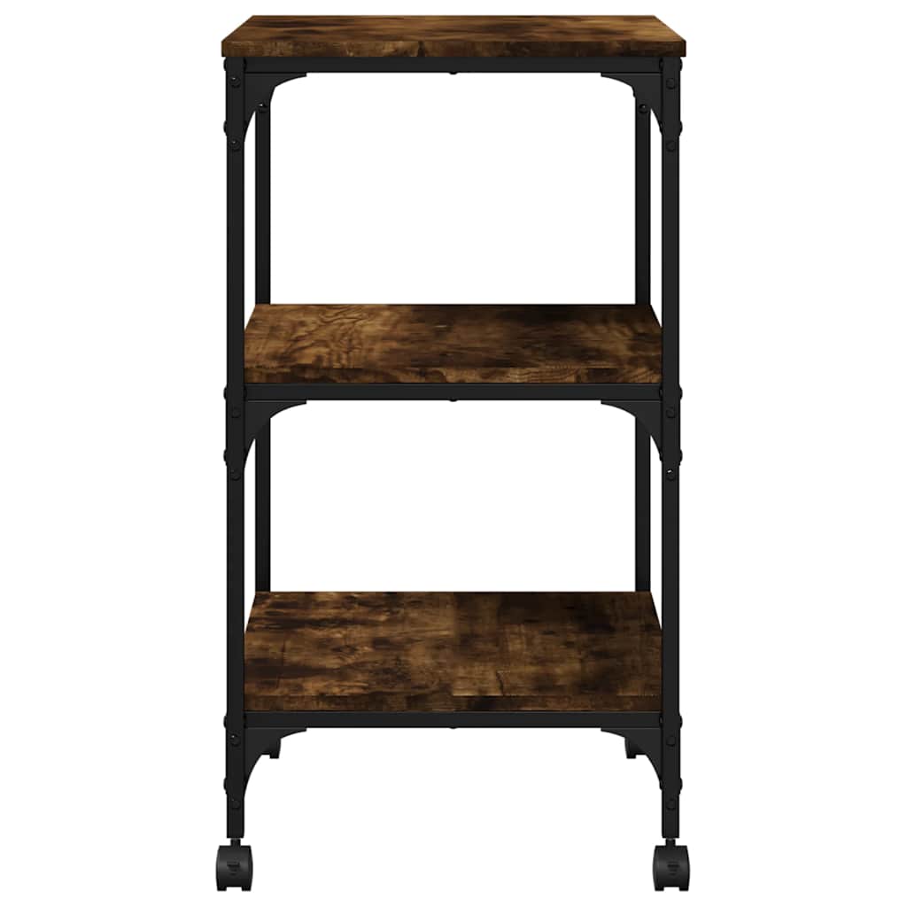 Printer Stand 3-Tier Smoked Oak 50x41x75 cm Engineered Wood