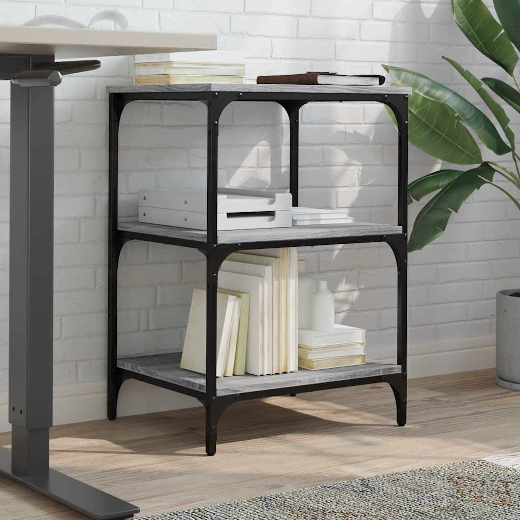 Printer Stand 3-Tier Grey Sonoma 50x41x75 cm Engineered Wood