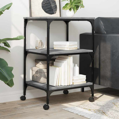 Printer Stand 3-Tier Grey Sonoma 50x41x75 cm Engineered Wood