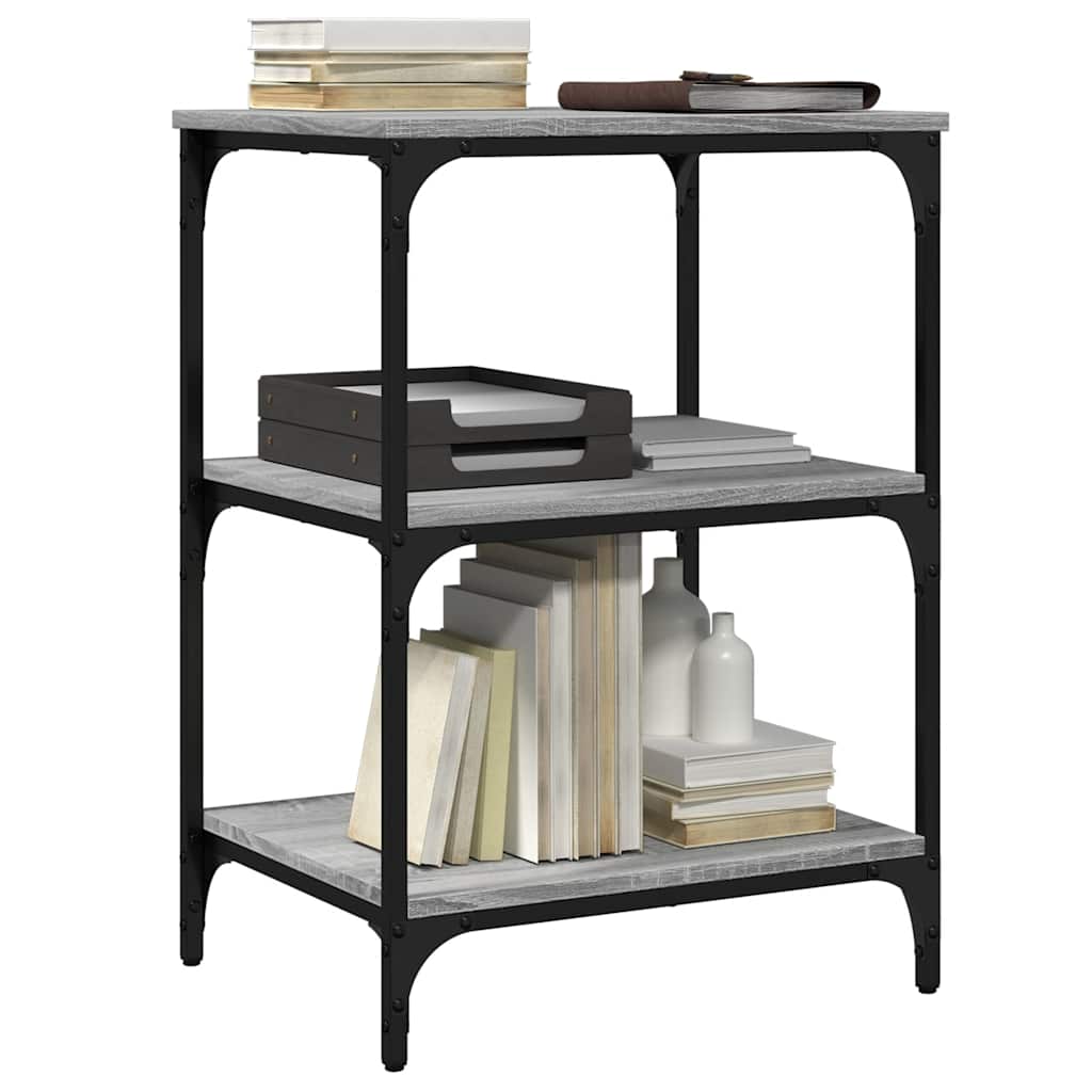 Printer Stand 3-Tier Grey Sonoma 50x41x75 cm Engineered Wood