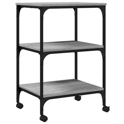 Printer Stand 3-Tier Grey Sonoma 50x41x75 cm Engineered Wood
