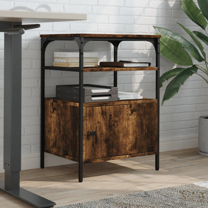 Printer Stand 3-Tier Smoked Oak 50x40x76 cm Engineered Wood