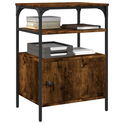 Printer Stand 3-Tier Smoked Oak 50x40x76 cm Engineered Wood