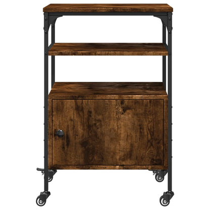 Printer Stand 3-Tier Smoked Oak 50x40x76 cm Engineered Wood