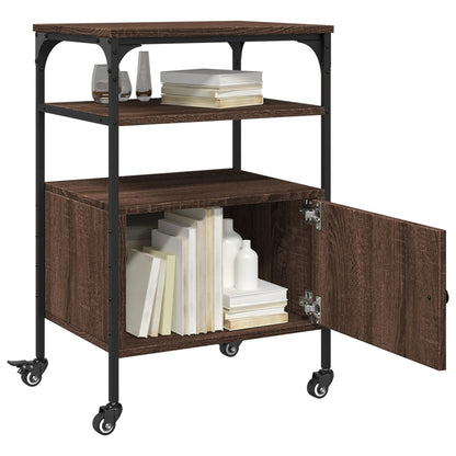 Printer Stand 3-Tier Brown Oak 50x40x76 cm Engineered Wood