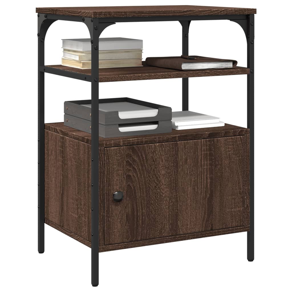 Printer Stand 3-Tier Brown Oak 50x40x76 cm Engineered Wood