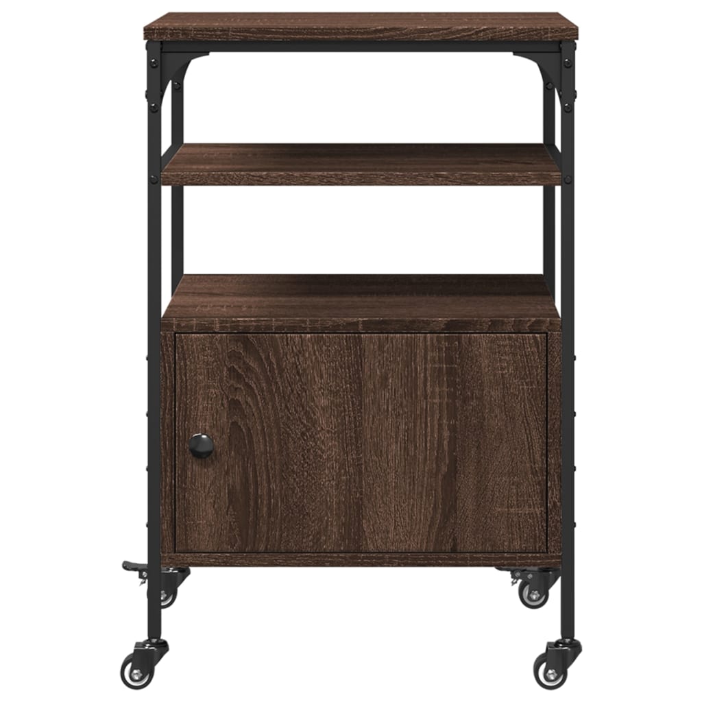 Printer Stand 3-Tier Brown Oak 50x40x76 cm Engineered Wood