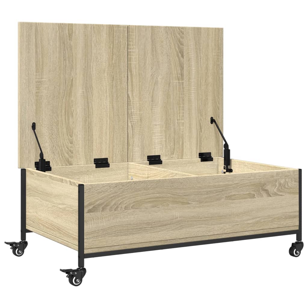 Coffee Table with Wheels Sonoma Oak 91x55x34 cm Engineered Wood