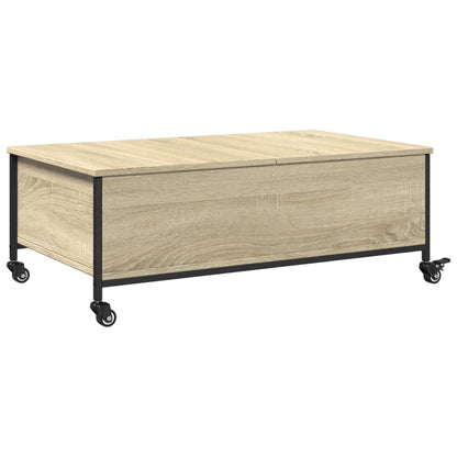 Coffee Table with Wheels Sonoma Oak 91x55x34 cm Engineered Wood
