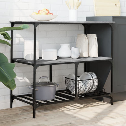 Kitchen Trolley Grey Sonoma 100x50x95 cm Engineered Wood