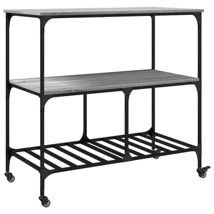 Kitchen Trolley Grey Sonoma 100x50x95 cm Engineered Wood