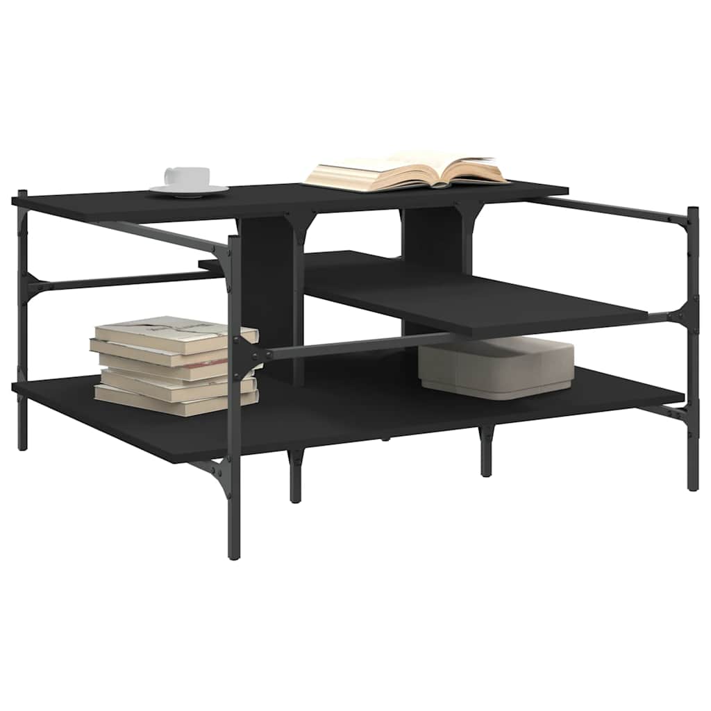 Coffee Table Black 100x100x48.5 cm Engineered Wood