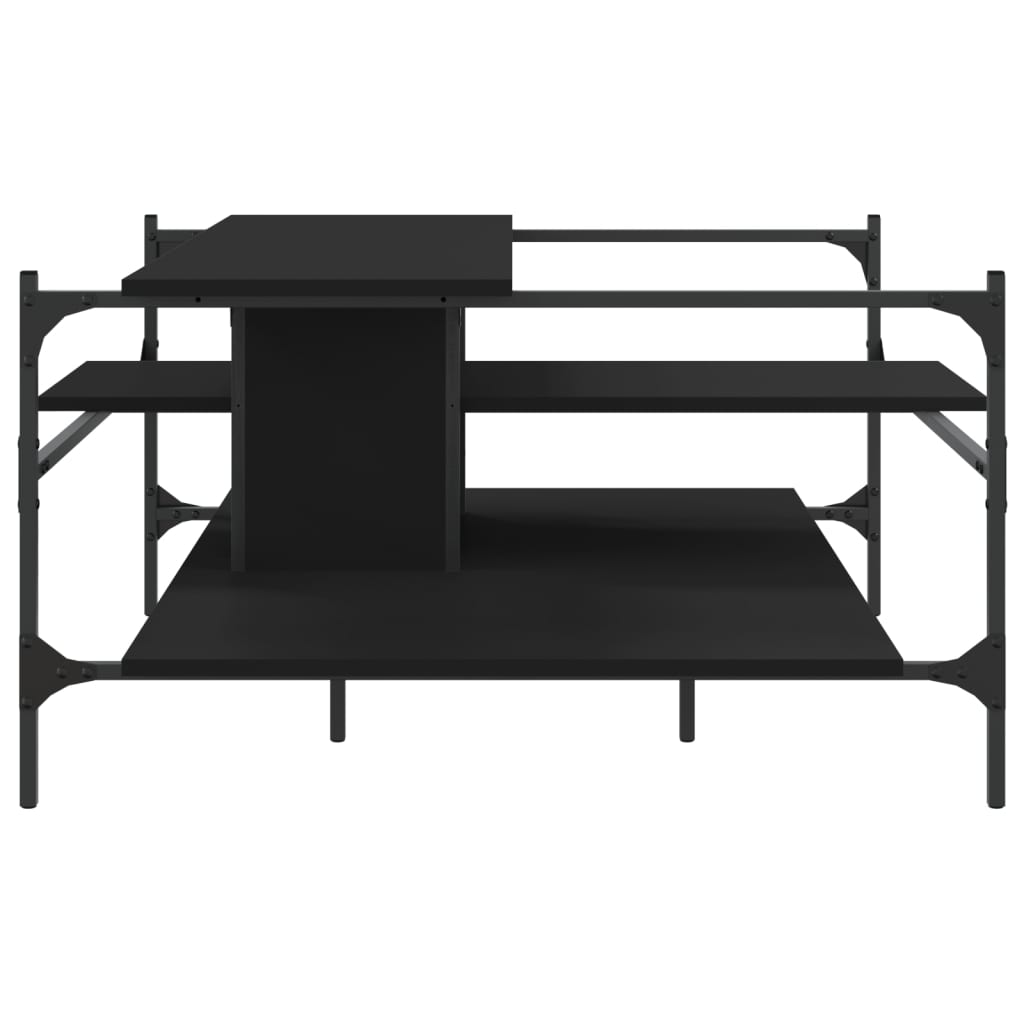 Coffee Table Black 100x100x48.5 cm Engineered Wood