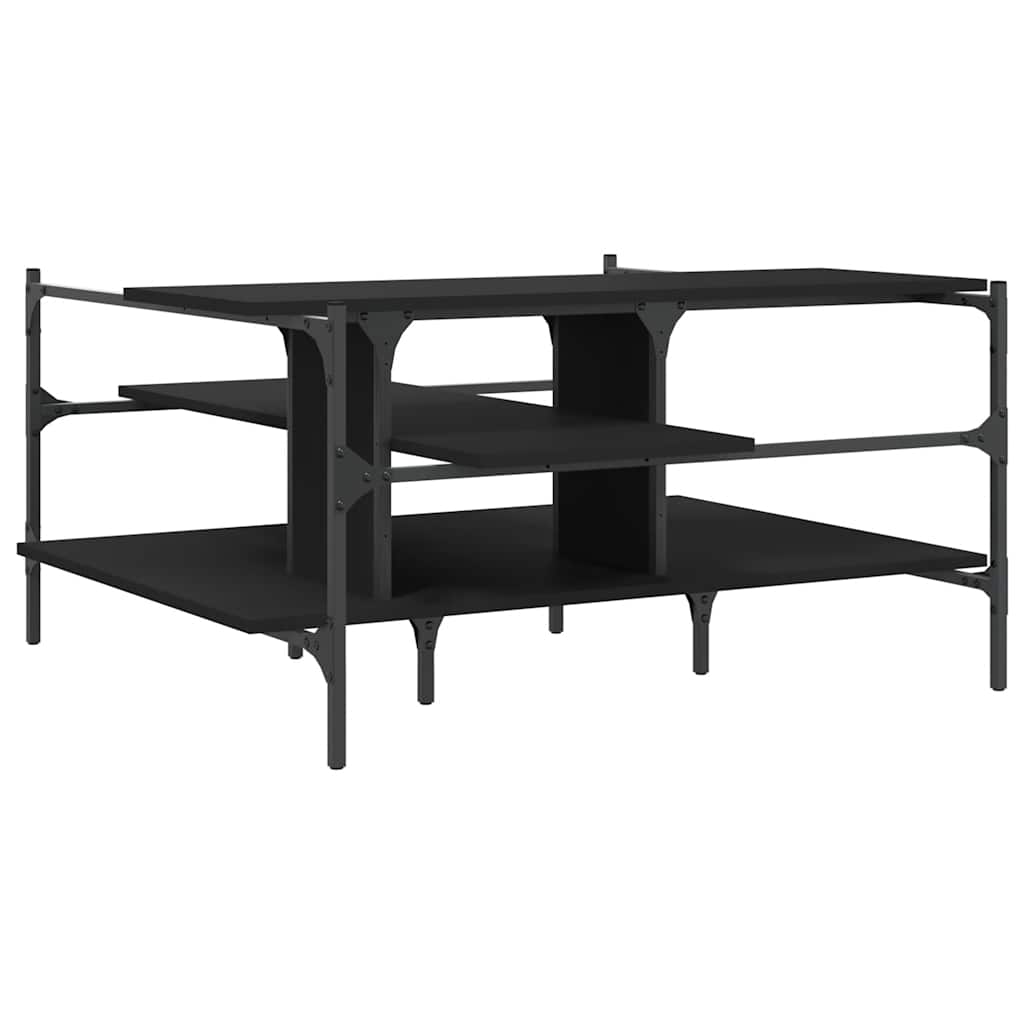 Coffee Table Black 100x100x48.5 cm Engineered Wood