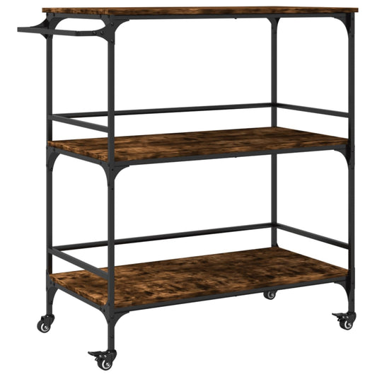Kitchen Trolley Smoked Oak 100,5x50x105 cm Engineered Wood