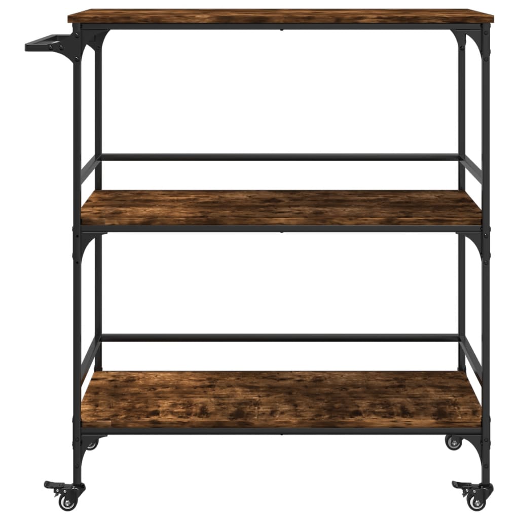 Kitchen Trolley Smoked Oak 100,5x50x105 cm Engineered Wood