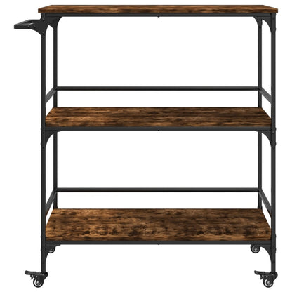 Kitchen Trolley Smoked Oak 100,5x50x105 cm Engineered Wood