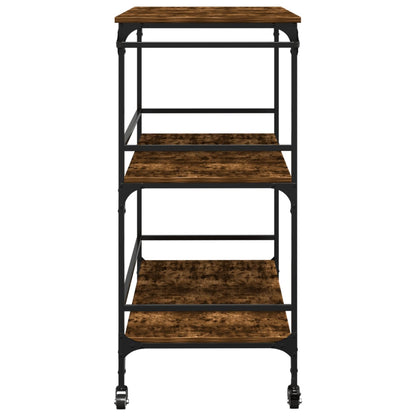 Kitchen Trolley Smoked Oak 100,5x50x105 cm Engineered Wood