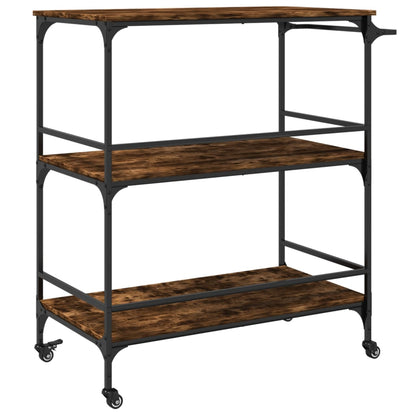 Kitchen Trolley Smoked Oak 100,5x50x105 cm Engineered Wood