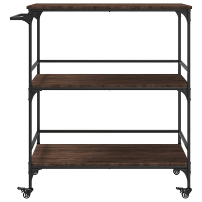 Kitchen Trolley Brown Oak 100,5x50x105 cm Engineered Wood