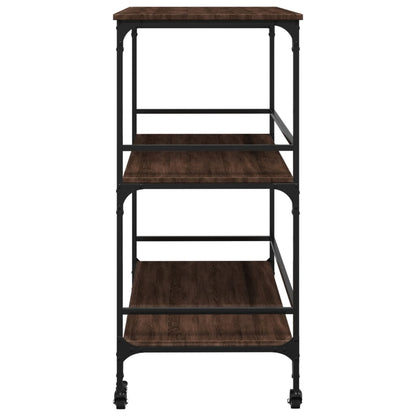 Kitchen Trolley Brown Oak 100,5x50x105 cm Engineered Wood