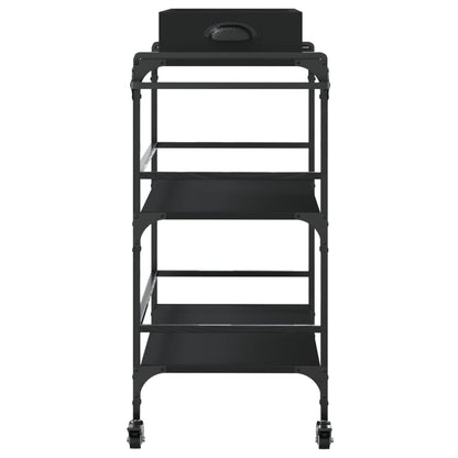 Kitchen Trolley Black 81,5x41x92,5 cm Engineered Wood