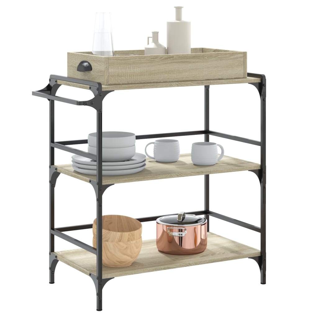 Kitchen Trolley Sonoma Oak 81,5x41x92,5 cm Engineered Wood