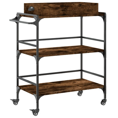 Kitchen Trolley Smoked Oak 81,5x41x92,5 cm Engineered Wood